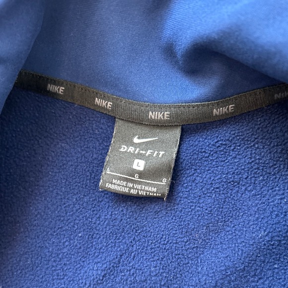 Nike Dri Fit Quarter Zip Midweight Long Sleeve Pullover Men's Large Blue - Picture 4 of 4